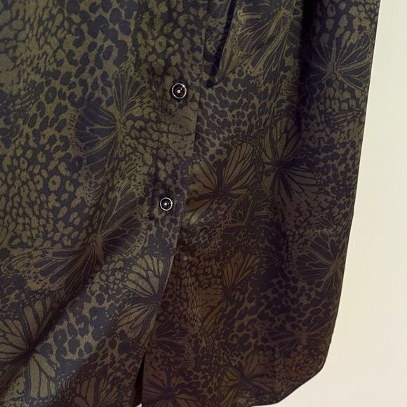 Chico's Olive Midi Shirt Dress NWT Size 1 US Size 8/10 - Picture 6 of 13